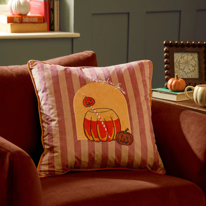Pumpkin Spice Velvet Cushion - Orange