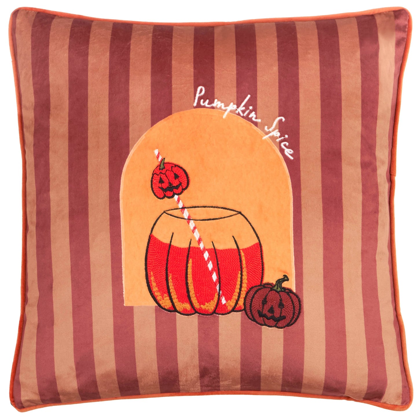 Pumpkin Spice Velvet Cushion - Orange