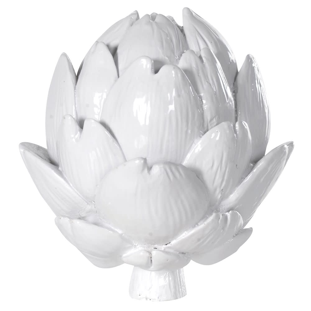 White Glazed Artichoke Ornament