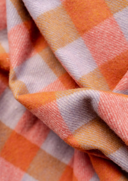 TBCo Recycled Wool Blanket in Orange Gingham