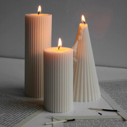 Ribbed Pyramid Candle