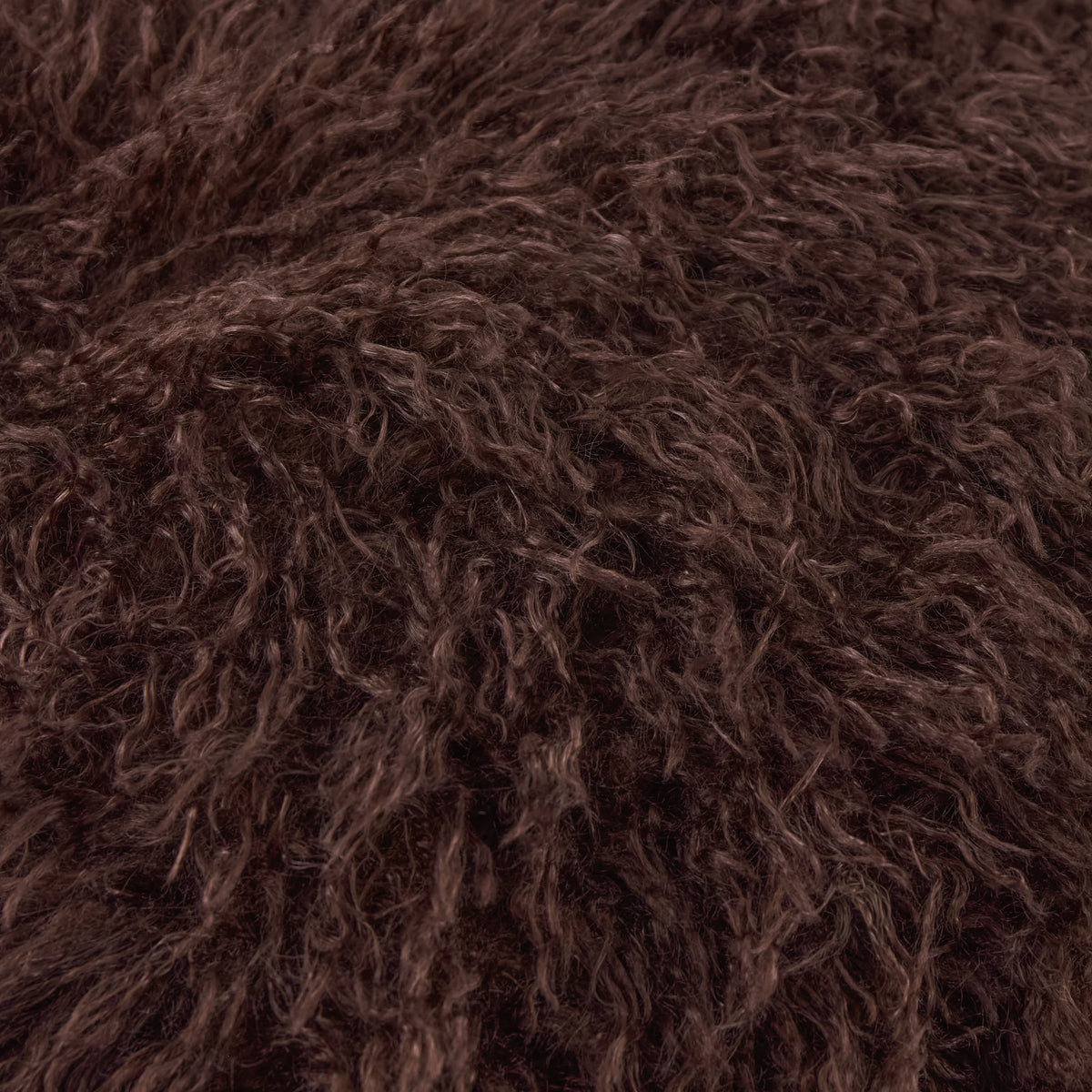 Rowan Shaggy Faux Fur Cushion - Chocolate