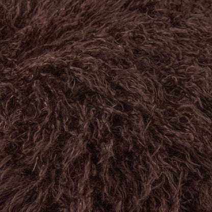 Rowan Shaggy Faux Fur Cushion - Chocolate