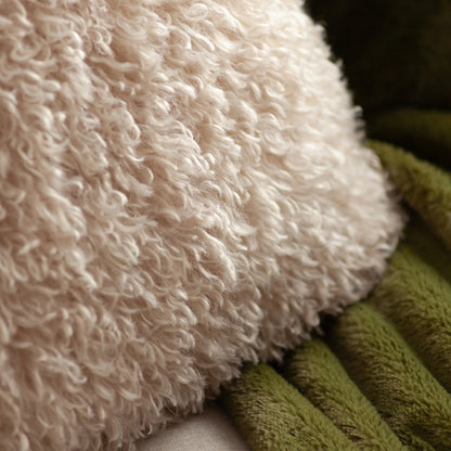Rowan Faux Fur Shaggy Cushion - Natural