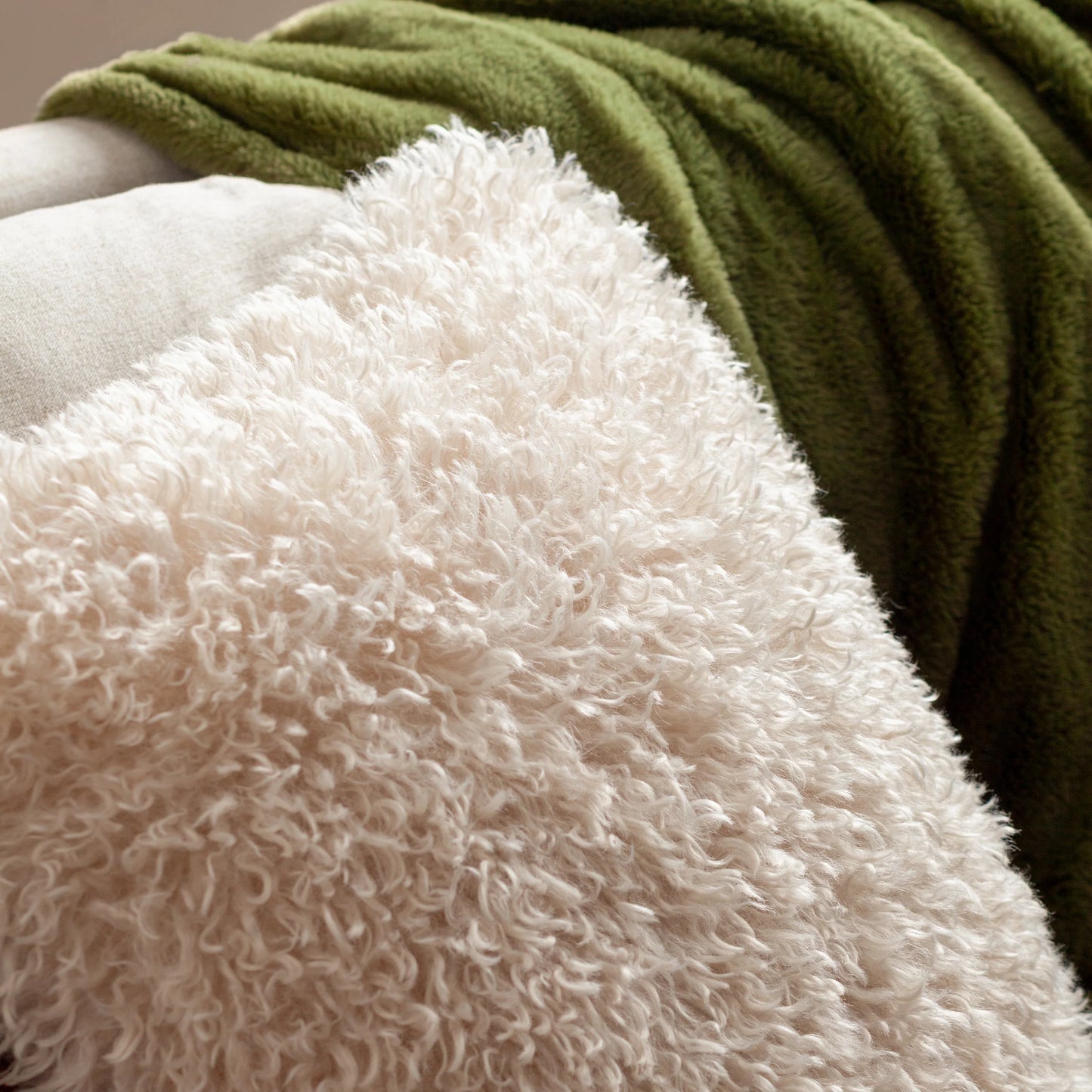 Rowan Faux Fur Shaggy Cushion - Natural