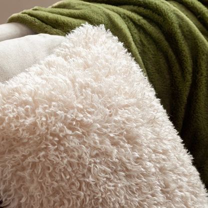 Rowan Faux Fur Shaggy Cushion - Natural