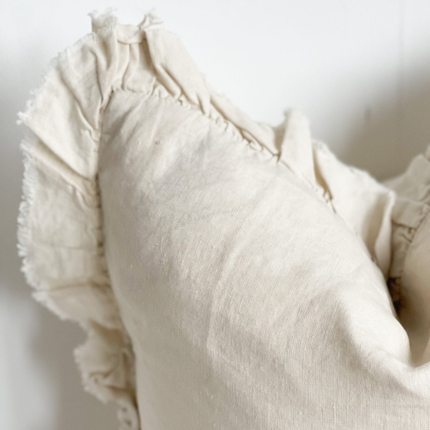 Large Cream Ruffle Cushion