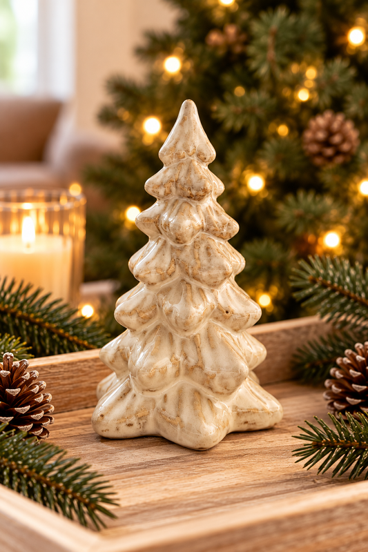 Small Glazed Ceramic Christmas Tree Decoration