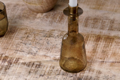 Nkuku Sepia Glass Candlestick Holders