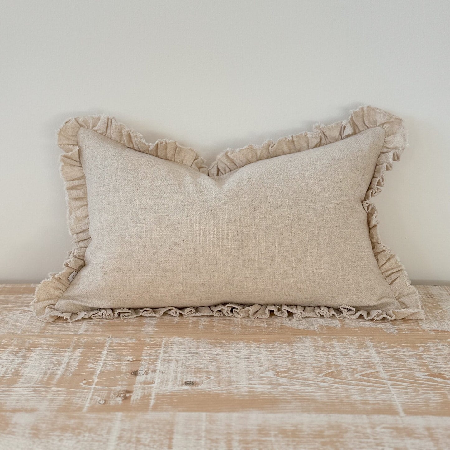 Sand Rectangular Ruffle Cushion
