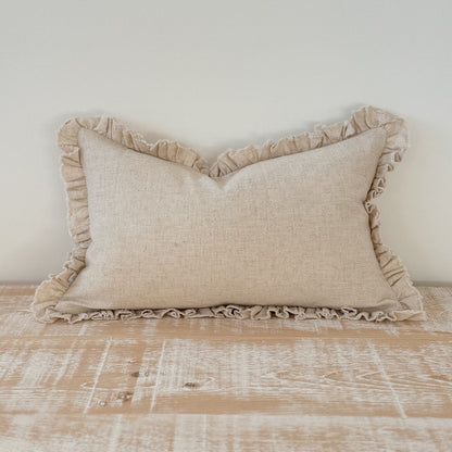 Sand Rectangular Ruffle Cushion