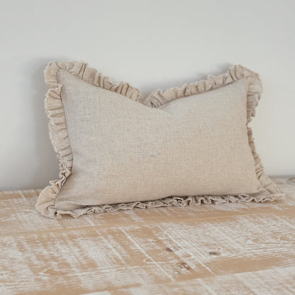Sand Rectangular Ruffle Cushion
