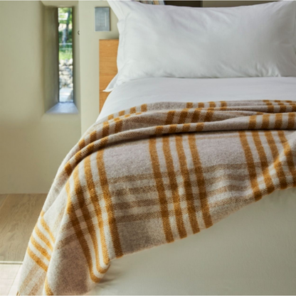 Tweedmill Checked English Mustard Throw