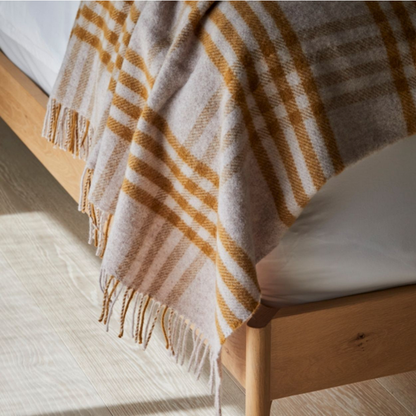 Tweedmill Checked English Mustard Throw