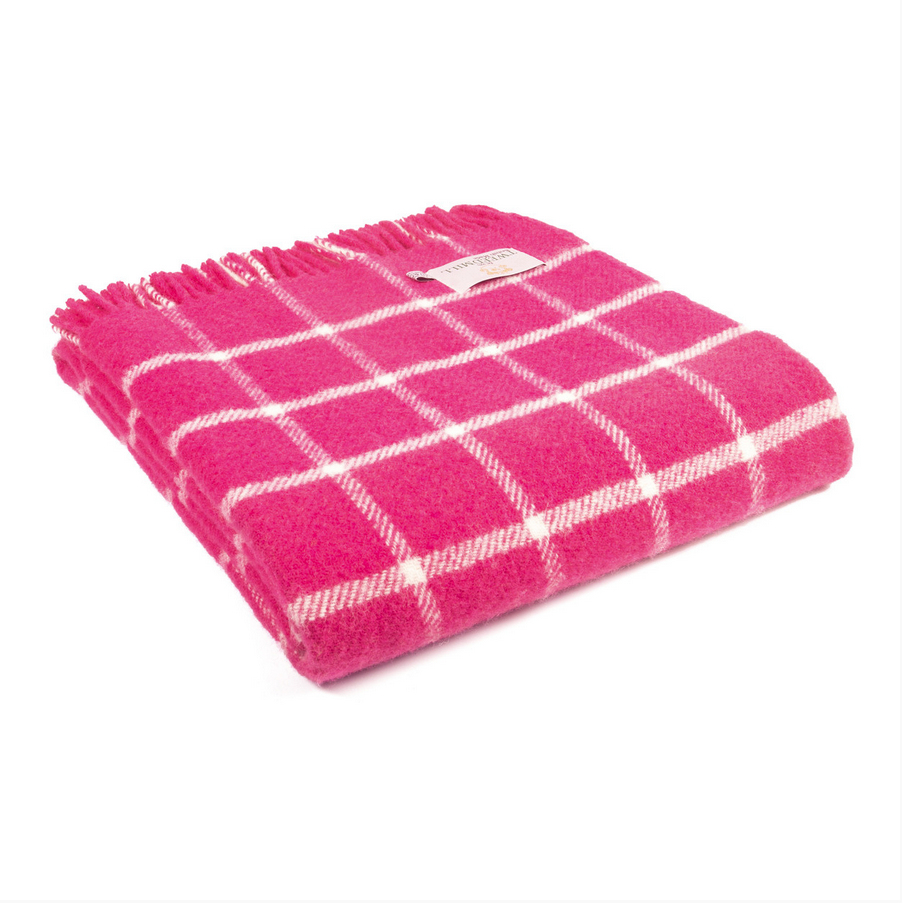 Tweedmill Pink Checkered Throw