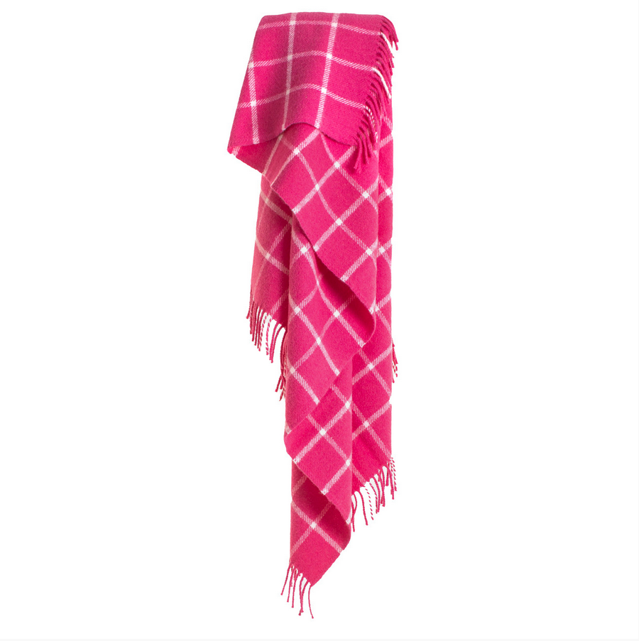 Tweedmill Pink Checkered Throw