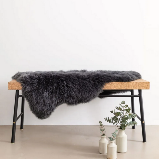 Ethically Crafted Sheepskin Rug - Black