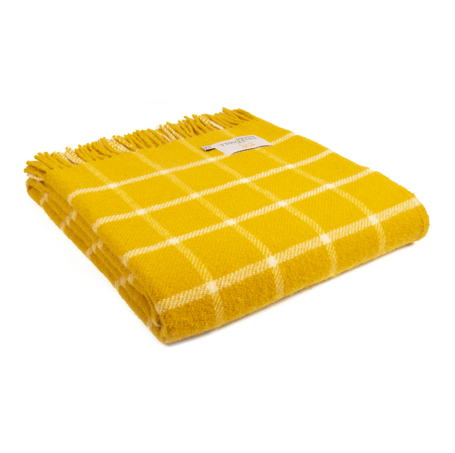 Tweedmill Yellow Checkered Throw