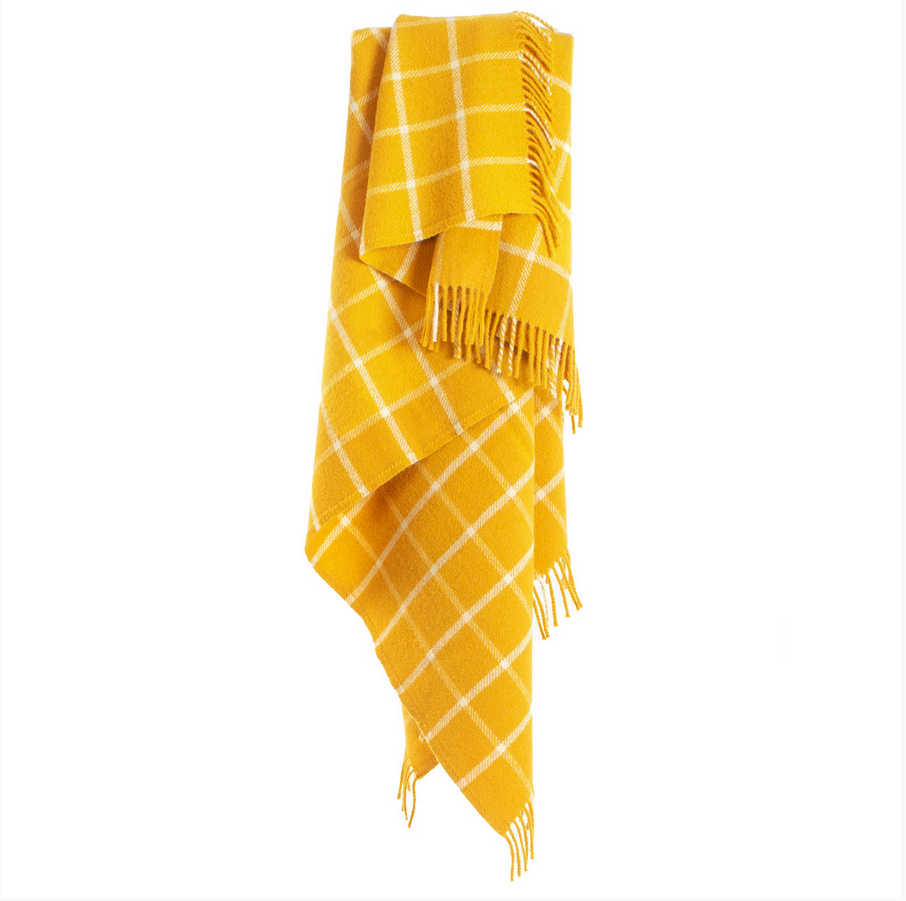 Tweedmill Yellow Checkered Throw