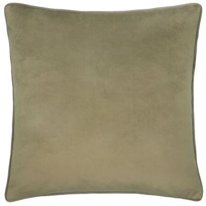 Small Piped Velvet Cushion –  Green with Sage Trim