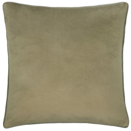 Small Piped Velvet Cushion –  Green with Sage Trim