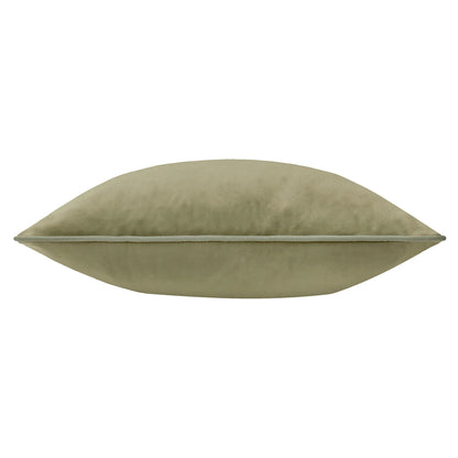 Small Piped Velvet Cushion –  Green with Sage Trim