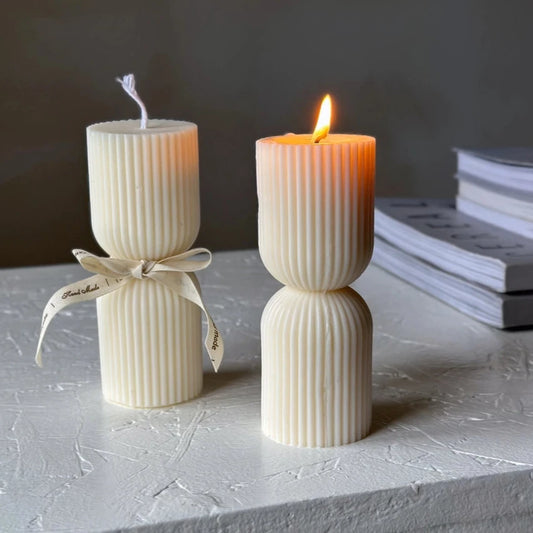 Small Scented Hourglass Pillar Candle