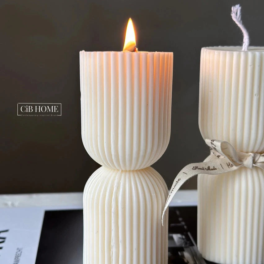 Small Scented Hourglass Pillar Candle