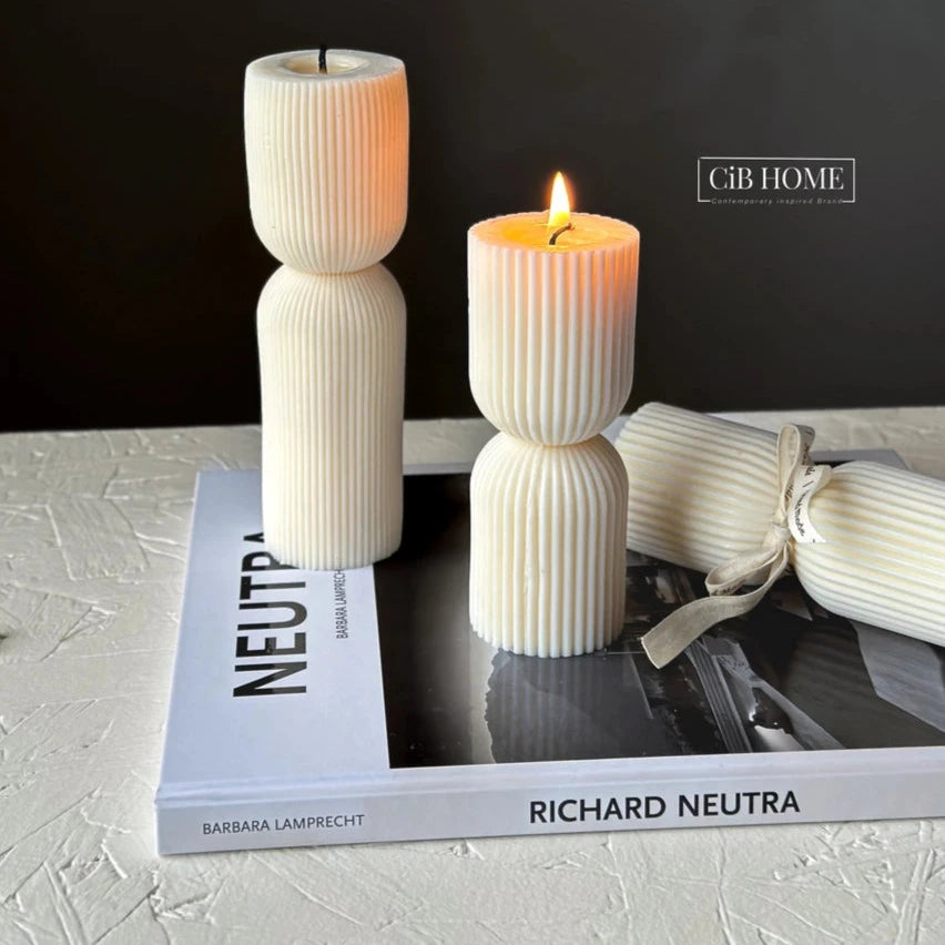 Small Scented Hourglass Pillar Candle