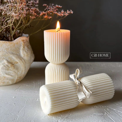 Small Scented Hourglass Pillar Candle