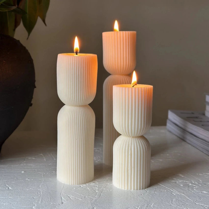 Small Scented Hourglass Pillar Candle