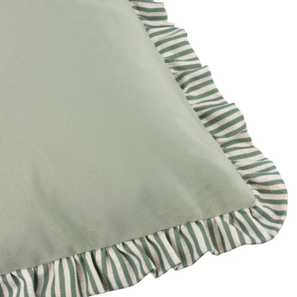 Solene Ruffle Matte Velvet Cushion - Sage