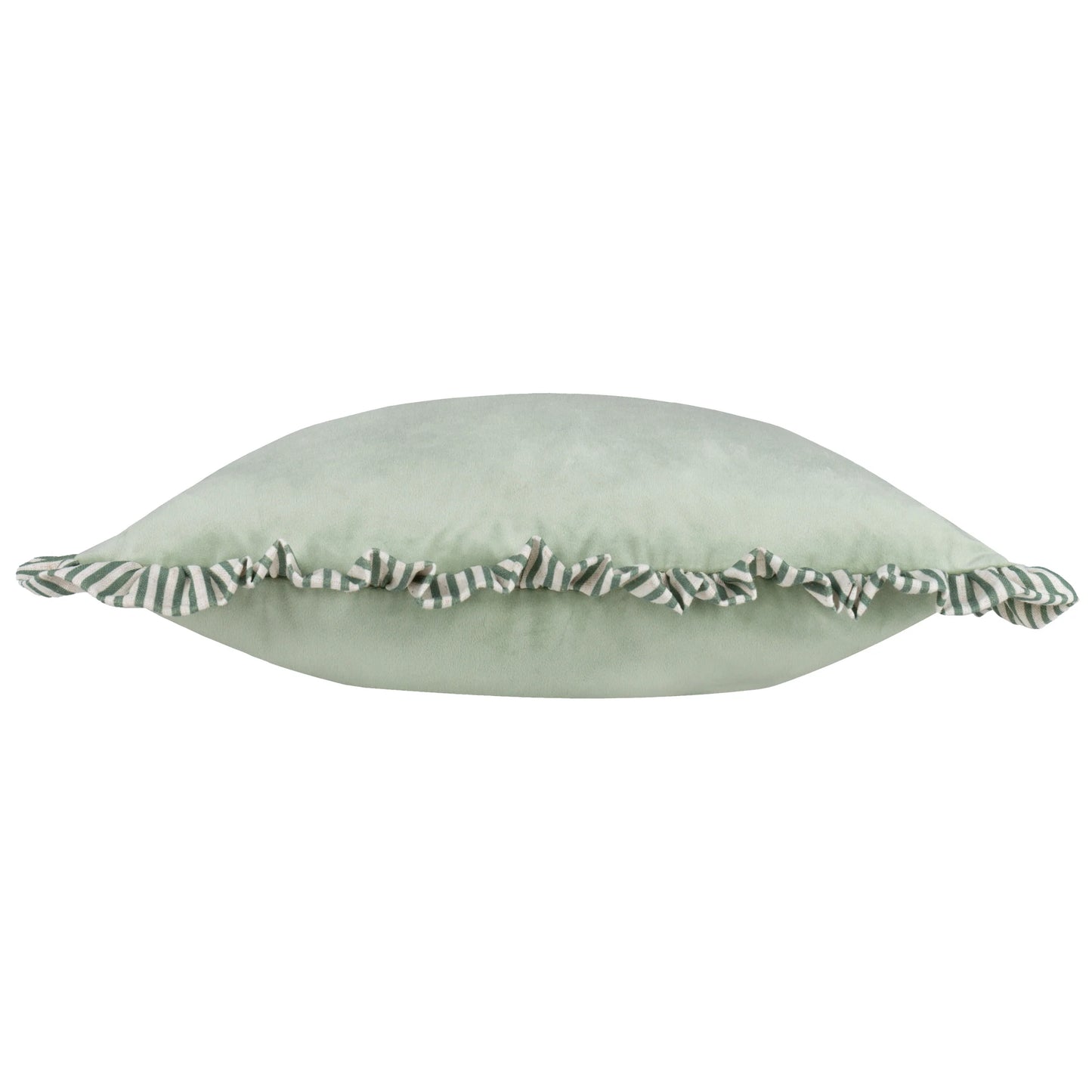Solene Ruffle Matte Velvet Cushion - Sage
