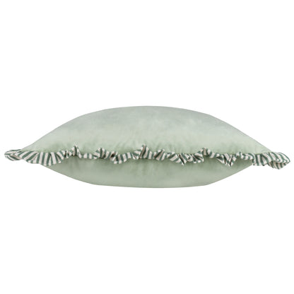 Solene Ruffle Matte Velvet Cushion - Sage