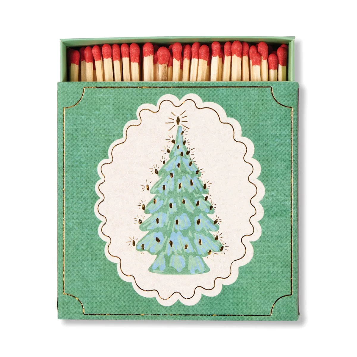Square "Christmas Tree" Boxed Matches - 125 Matches