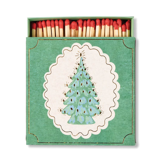 Square "Christmas Tree" Boxed Matches - 125 Matches