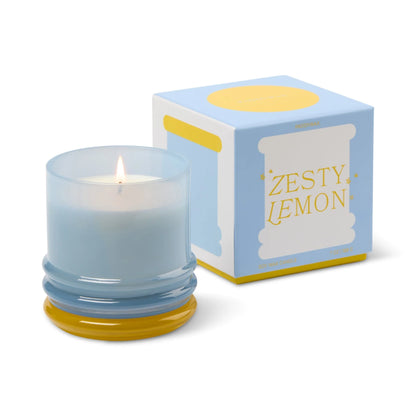 Stack Glass Candle Blue and Yellow - Zesty Lemon