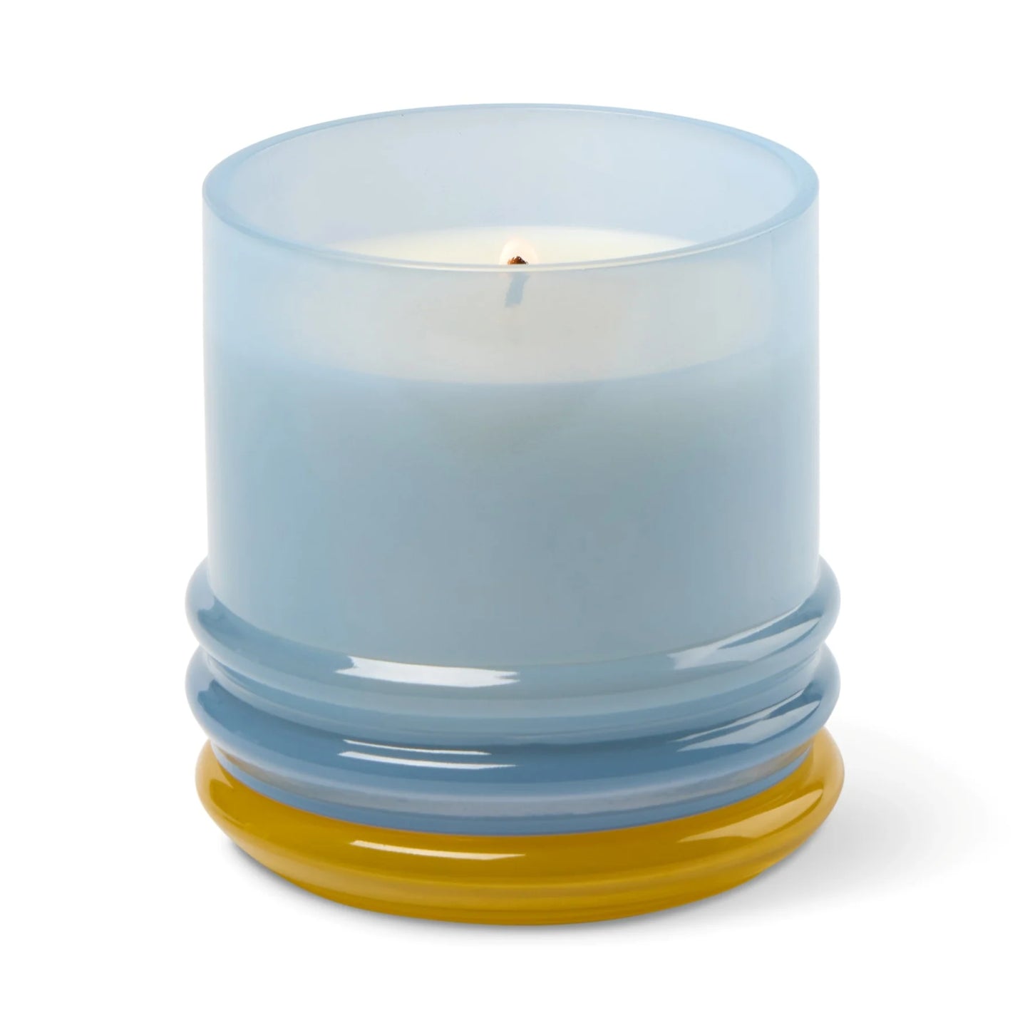 Stack Glass Candle Blue and Yellow - Zesty Lemon