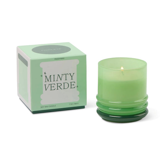 Stack Glass Candle Green and Dark Green - Minty Verde