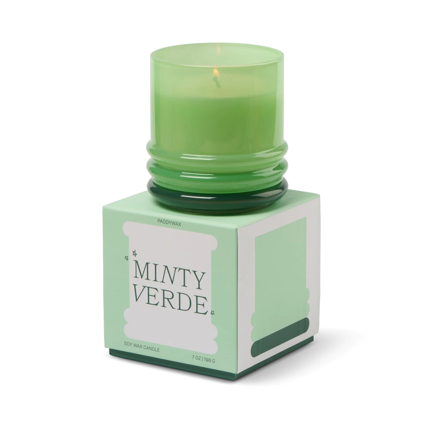 Stack Glass Candle Green and Dark Green - Minty Verde