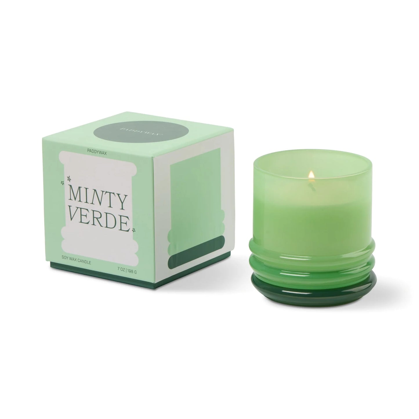 Stack Glass Candle Green and Dark Green - Minty Verde