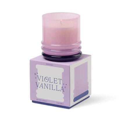 Stack Glass Candle Lavender and Dark Purple - Violet Vanilla