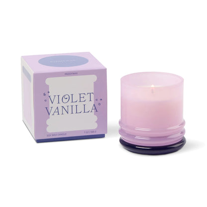 Stack Glass Candle Lavender and Dark Purple - Violet Vanilla