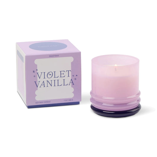 Stack Glass Candle Lavender and Dark Purple - Violet Vanilla