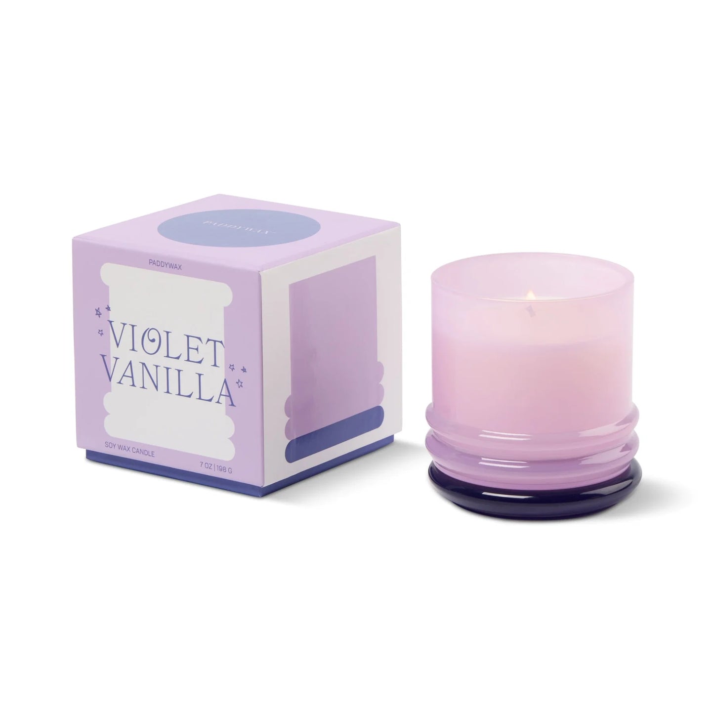 Stack Glass Candle Lavender and Dark Purple - Violet Vanilla