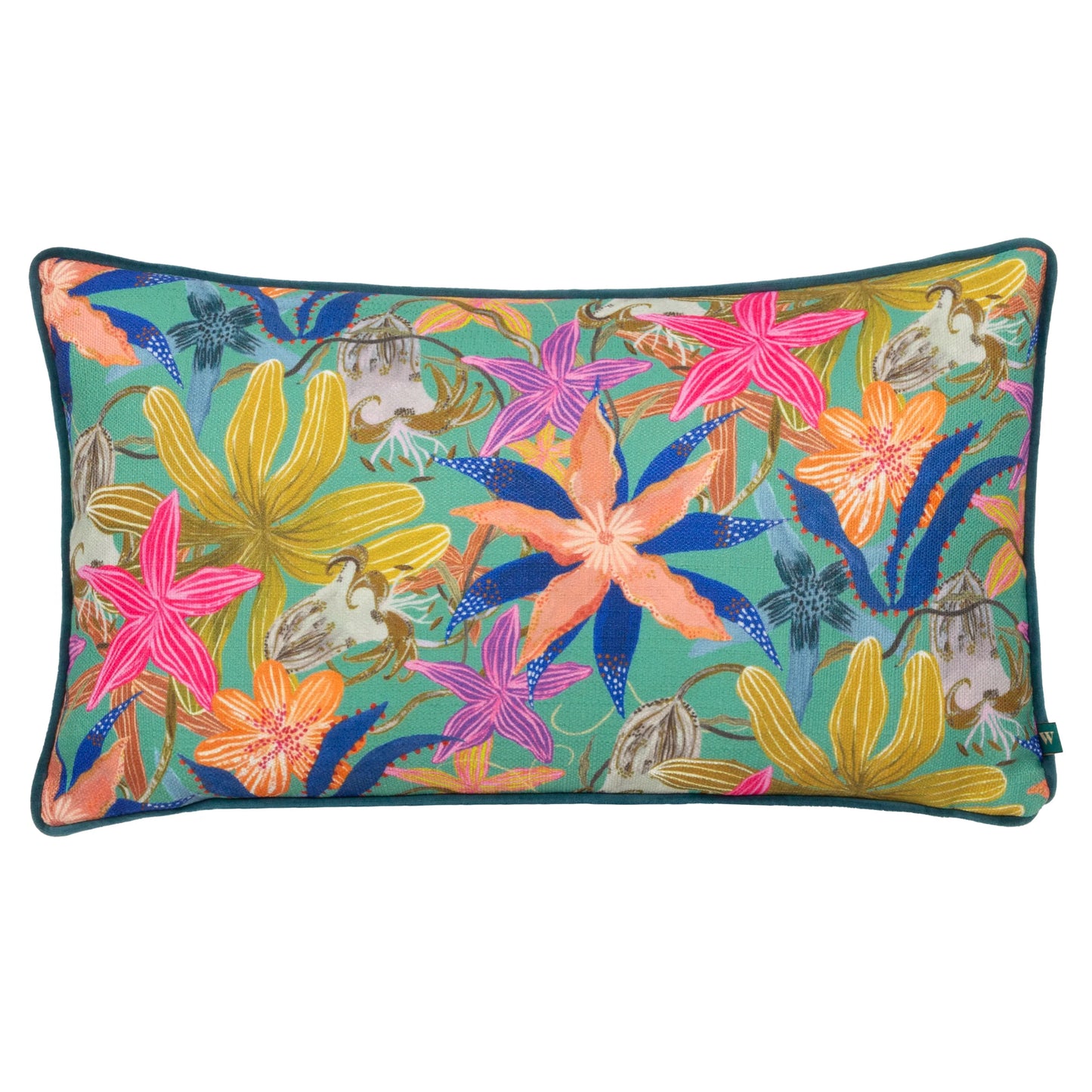 Star Flower Piped Cushion Multicolour