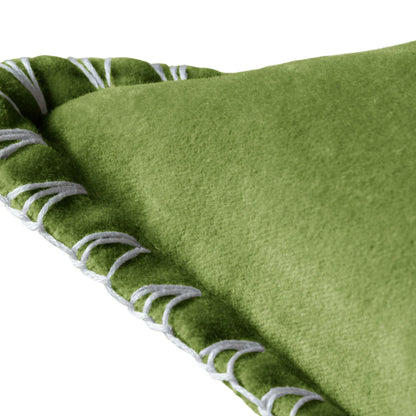 Voyage Maison Stitch Embroidered Feather Cushion - Grass