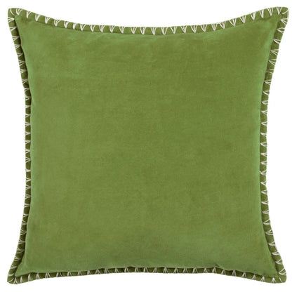 Voyage Maison Stitch Embroidered Feather Cushion - Grass