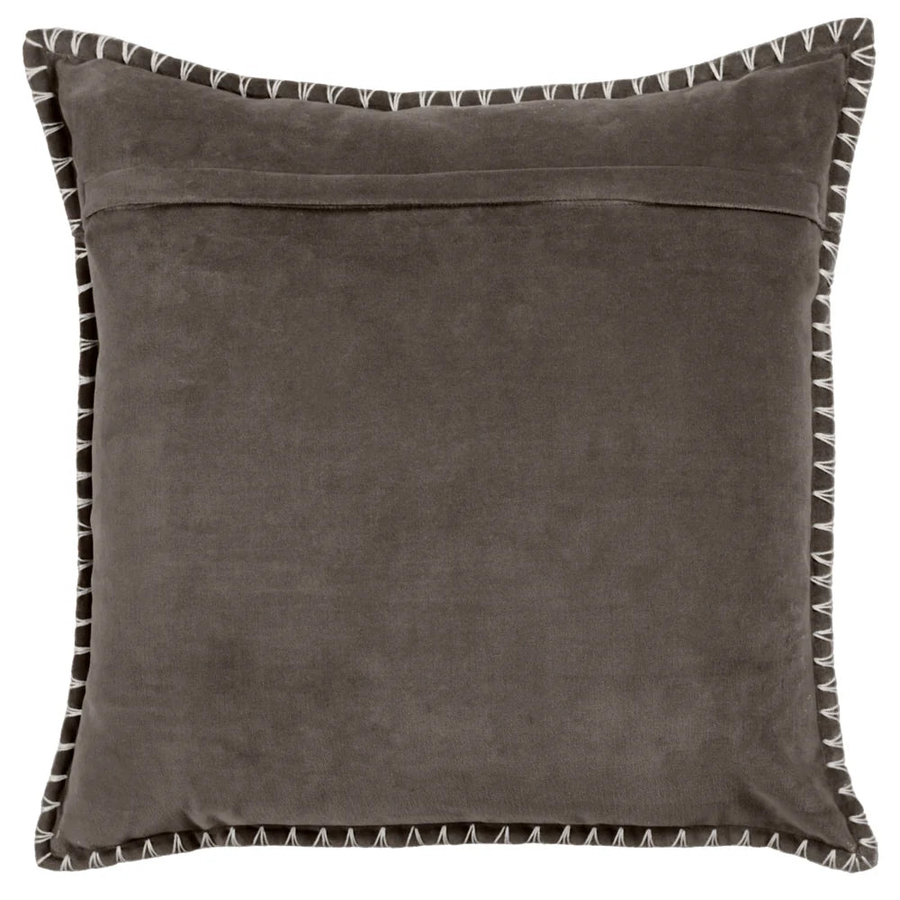 Voyage Maison Stitch Embroidered Cushion - Iron Grey