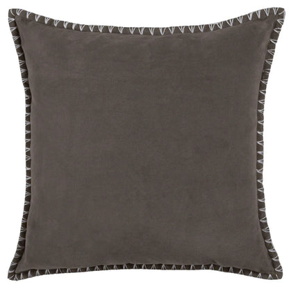 Voyage Maison Stitch Embroidered Cushion - Iron Grey